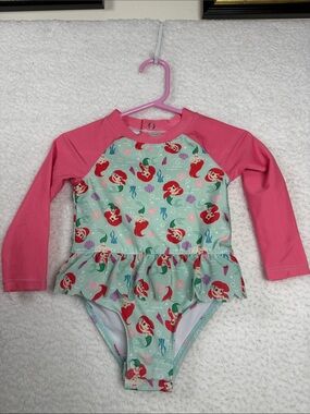 (N2)Disney Princess Ariel One-Piece Swimsuit with Snaps for Baby Girl,
12 Months